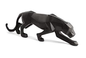 Escultura leopardo em poliresina preto