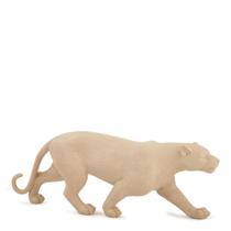 ESCULTURA LEOPARDO EM POLIRRESINA BEGE MART 46cm