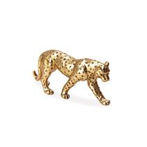 Escultura Leopardo em Polirresina - Dourado