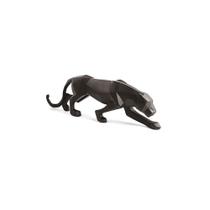 Escultura Leopardo Preto em Poliresina 13,5x45x7cm - Mart