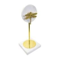 Escultura Libelula Menor no Suporte Marmore e Metal Luxo Escultura Libelula Menor no Suporte Marmore e Metal Luxo