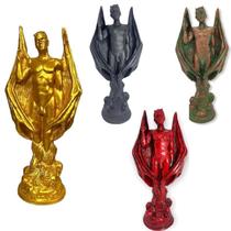 Escultura Lúcifer Deus Do Poder 12 Cm Proteção Em Resina - Meta Atacado