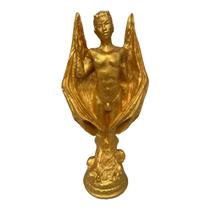 Escultura Lúcifer Do Ouro 25 cm Dourado Prosperidade Resina