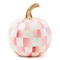 Escultura MACKENZIE-CHILDS Mini Pink Check Resin Pumpkin Escultura MACKENZIE-CHILDS Mini Pink Check Resin Pumpkin