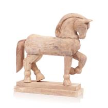 Escultura Madeira Cavalo Natural Grande Escultura Madeira Cavalo Natural Grande