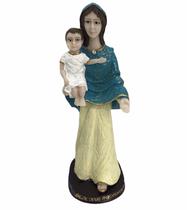 Escultura Mãe de Deus Theotokos 17 cm resina