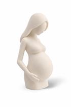 Escultura Mãe Grávida Dia das Mulheres Mães Bebê Mulher Amor Cor:Branco