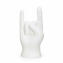 Escultura Mão Rock N Roll Branca 16cm Decorativa Escultura Mão Rock N Roll Branca 16cm Decorativa