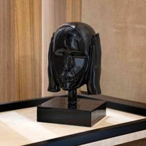 Escultura Máscara Rosto Surdo Em Cerâmica Preto 25cm B02 - D'Rossi Escultura Máscara Rosto Surdo Em Cerâmica Preto 25cm B02 - D'Rossi