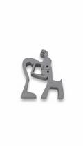 Escultura Minimalista Abraço Pet Design Moderno 3D Cinza