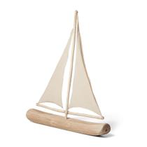Escultura Minimalista De Veleiro Em Madeira E Algodão Cru G - Mart Collection Escultura Minimalista De Veleiro Em Madeira E Algodão Cru G - Mart Collection