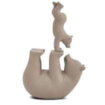 Escultura Minimalista Ursos Brincando em Polirresina 30cm Escultura Minimalista Ursos Brincando em Polirresina 30cm
