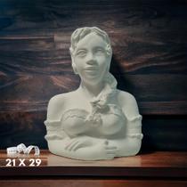 Escultura Namoradeira Trança Janela Balcão em Gesso Branco - AVB DECORAÇÕES