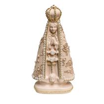 Escultura nossa senhora aparecida com renda cafe 18cm Escultura nossa senhora aparecida com renda cafe 18cm