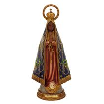 Escultura nossa senhora aparecida resina 20cm
