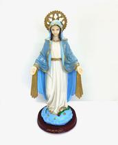 Escultura Nossa Senhora das Graças com coroa 30 cm resina