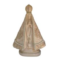 Escultura nossa sra aparecida com renda trabalhada de cafe 28cm Escultura nossa sra aparecida com renda trabalhada de cafe 28cm