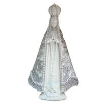 Escultura nossa sra aparecida com renda trabalhada na cor cinza 32cm Escultura nossa sra aparecida com renda trabalhada na cor cinza 32cm
