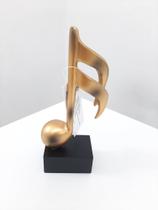 Escultura Nota Musical Semicolcheia Ouro 17 cm