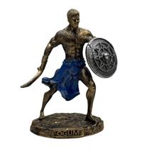 Escultura Ogum Guerreiro Vintage 11 cm em Resina