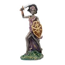 Escultura Orixá Obá Espada e Escudo 20 cm em Resina Escultura Orixá Obá Espada e Escudo 20 cm em Resina