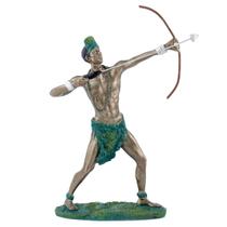 Escultura Orixá Oxóssi Guerreiro Vintage em Resina 22 cm
