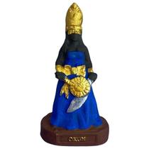 Escultura Orixá Oxum Azul Em Resina 10 Cm - Bialluz Presentes