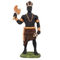 Escultura Orixá Xangô Marrom Cobre 26 cm Resina