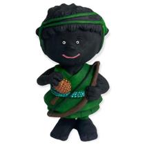 Escultura Orixas Oxossi coleção baby negro Criança 10 cm resina