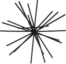 Escultura Ouriço Decorativo em Metal Retrô Design Moderno Sofisticado 15 cm PRETO