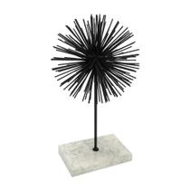 Escultura Ouriço Metal Preto Base Marmore Branco Luxo Escultura Ouriço Metal Preto Base Marmore Branco Luxo
