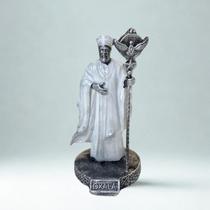 Escultura Oxalá Segurando Seu Opaxorô Vintage em Resina 10cm