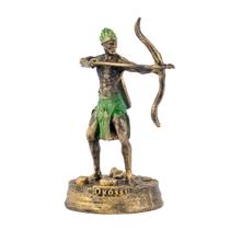 Escultura Oxóssi Caçador das Matas Vintage Resina 12 cm