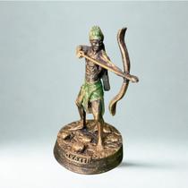 Escultura Oxóssi Caçador das Matas Vintage Resina 12 cm