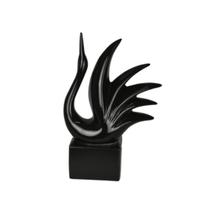 Escultura P Decorativa Cisne Asa Preto 25 cm