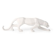 Escultura Pantera em Poliresina Branca 44,5x13x6cm - Mart