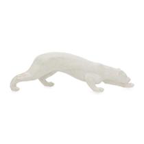 ESCULTURA PANTERA EM POLIRRESINA OFF WHITE MART 59cm ESCULTURA PANTERA EM POLIRRESINA OFF WHITE MART 59cm