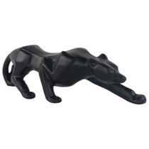 Escultura Pantera Negra - Estatueta Decorativa Puma Preta