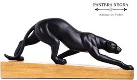 Escultura pantera negra poliresina animal poder mart 13887