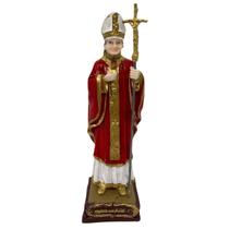 Escultura Papa João Paulo Ii 16 Cm Em Resina - Paz