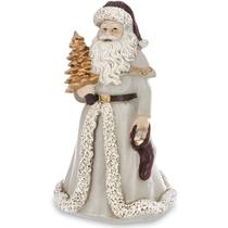 Escultura Papai Noel Enfeite Meia Resina Árvore Decorativo