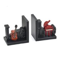 Escultura para livros love home violao e piano