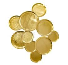 Escultura Parede Metal Dourado Abstrato Design Luxo