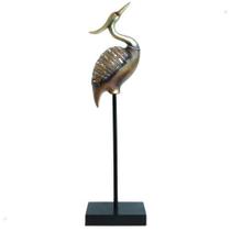 Escultura Pássaro Garça No Pedestal 52cm Resina Madrepérola Escultura Pássaro Garça No Pedestal 52cm Resina Madrepérola