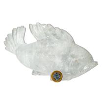 Escultura Peixe Esculpido Quartzo Cristal 1,6Kg 26cm