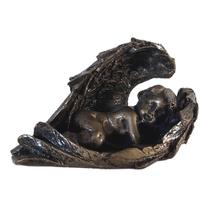 Escultura Pequena De Anjinho Dormindo Em Resina