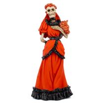 Escultura Pomba Gira Caveira Vermelha 25cm em Resina