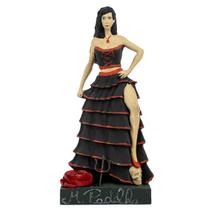 Escultura Pomba Gira Maria Padilha Preta e Vermelha 24 cm