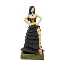 Escultura Pomba Gira Preta 15 cm Crânio em Resina