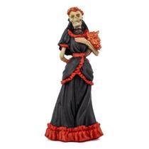 Escultura Pomba Gira Rosa Caveira Preta e Verm 24 cm Resina Escultura Pomba Gira Rosa Caveira Preta e Verm 24 cm Resina